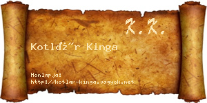 Kotlár Kinga névjegykártya