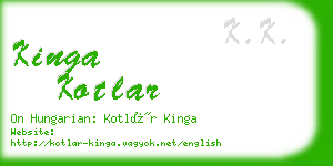 kinga kotlar business card